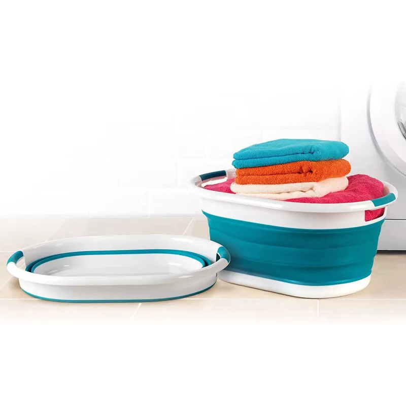 Beldray LA034816TQFEU7 opvouwbare wasmand, wit/mint