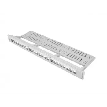 LANBERG PPKS-1124-S Keystone patchpaneel 19 inch 24 poorten 1U UTP Cat.5e grijs