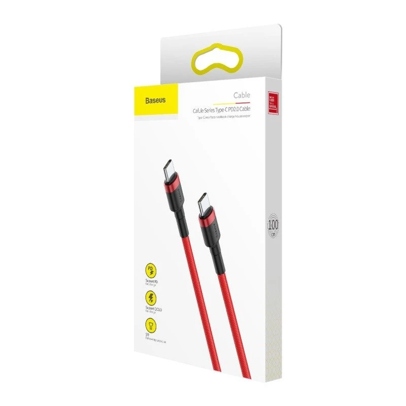Baseus Cafule USB-C naar USB-C kabel 60W 1m rood