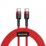 Baseus Cafule USB-C naar USB-C kabel 60W 1m rood