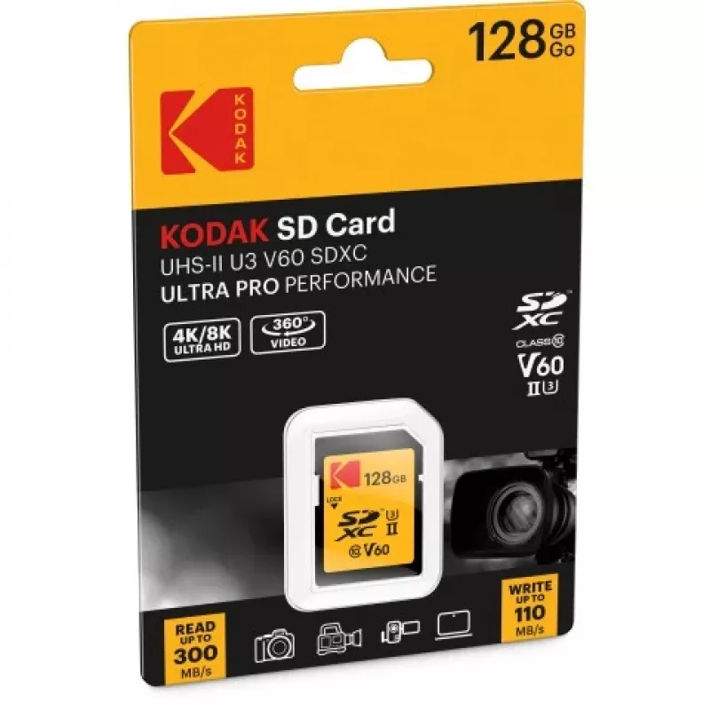 Kodak SDXC 128GB UHS-II U3 V60 Ultra Pro geheugenkaart