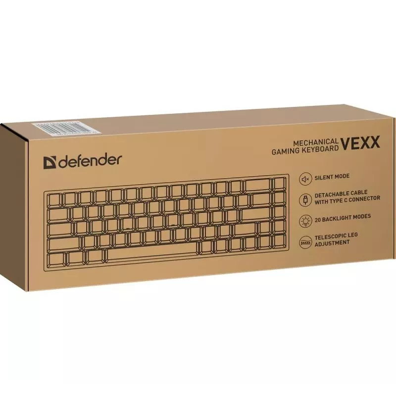 Defender VEXX GK-084 mechanisch gaming-toetsenbord, 75%-layout, Outemu Red Switches, wit