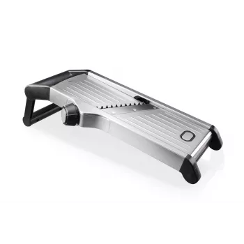 GEFU WELO groenteschaaf - V-schaaf mandoline met 4 standen, zwart/zilver