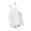 Baseus compact universeel wit AC indoor oplader 10,5W 2 USB-A-aansluitingen
