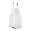Baseus compact universeel wit AC indoor oplader 10,5W 2 USB-A-aansluitingen