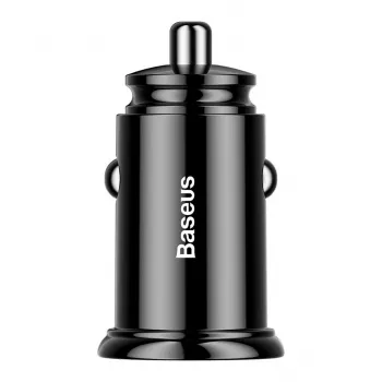 Baseus Circular 2xUSB QC3.0 5A 30W autolader (zwart)
