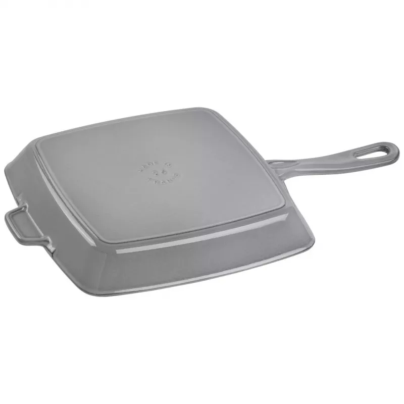 ZWILLING staal gietijzeren vierkante grillpan 26 cm grafietgrijs