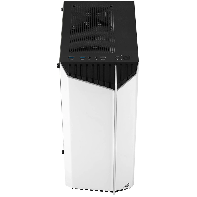 Aerocool Bionic V1 Midi-Tower, RGB, Tempered Glass - zwart/wit