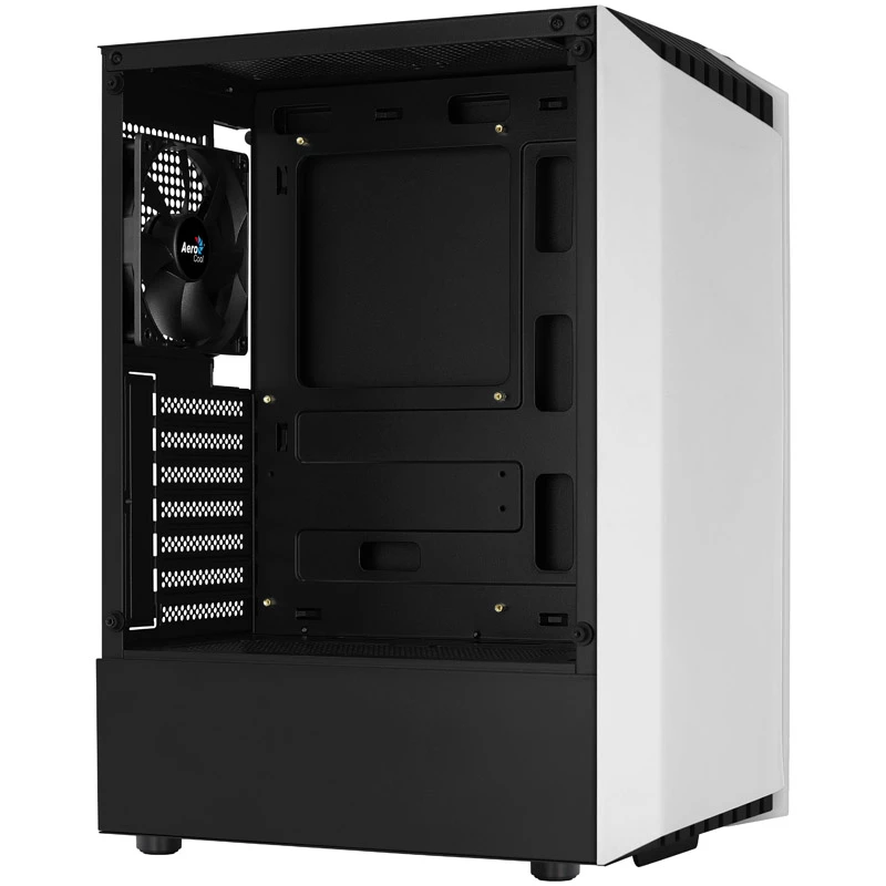 Aerocool Bionic V1 Midi-Tower, RGB, Tempered Glass - zwart/wit