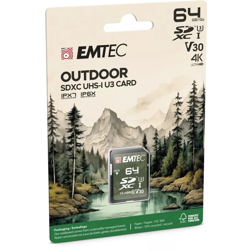 EMTEC SDXC 64GB UHS-I U3 V30 Outdoor geheugenkaart