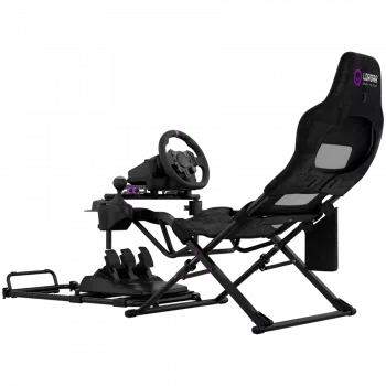 LORGAR FLEX RAF1 Sim Racing Cockpit Advanced, opvouwbaar, 150x72x113 cm speelpositie, 38x72x126 cm opgevouwen, zwart