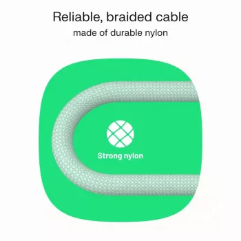 GREEN CELL USB-C naar USB-C PowerStream 100W gevlochten kabel 1,2m Zwart