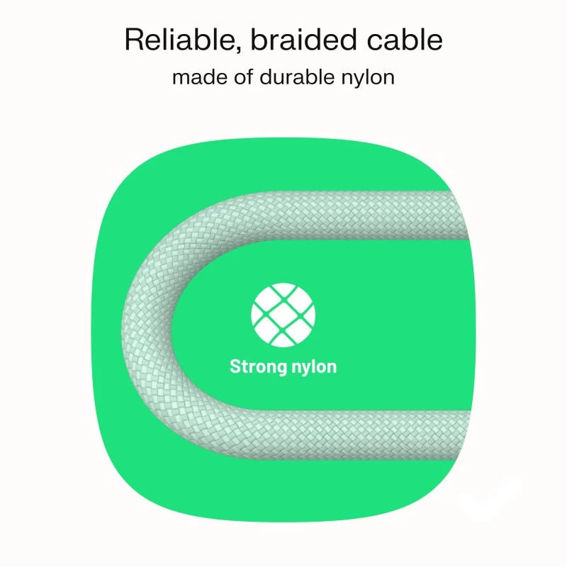 GREEN CELL USB-C naar USB-C PowerStream 100W gevlochten kabel 1,2m Zwart