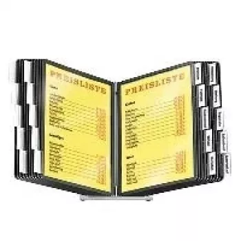 Durable Sherpa tafel-displaysysteem met 20 A4-panelen, zwarte sokkel