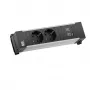 Bachmann Power Frame bureaustopcontactmodule 2x Schuko USB-A USB-C 22W 0,2m GST18 zilver