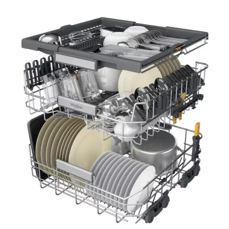 Whirlpool W7IHT40T inbouwvaatwasser, 15 couverts, 8 programma's, 6th Sense, derde mand, automatische deuropening