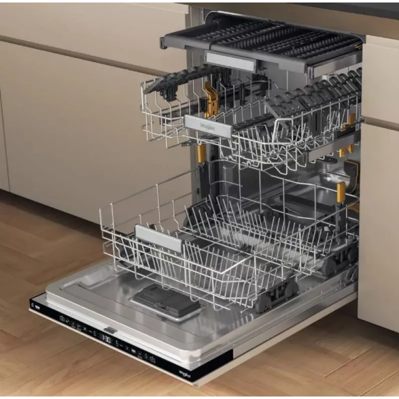 Whirlpool W7IHT40T inbouwvaatwasser, 15 couverts, 8 programma's, 6th Sense, derde mand, automatische deuropening