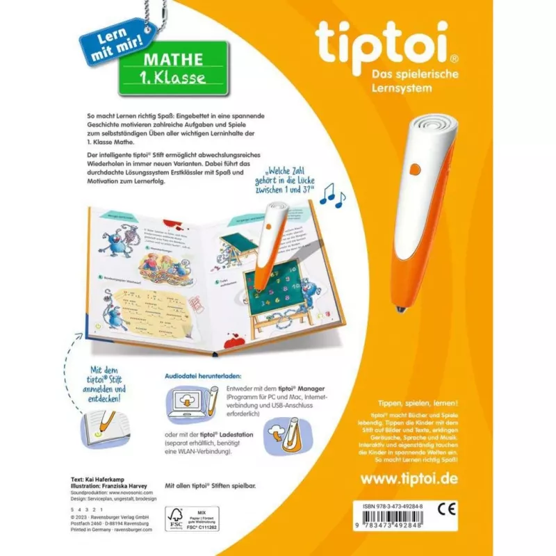 RAVENSBURGER tiptoi Leer met mij! Wiskunde 1e klas Interactief leerboek