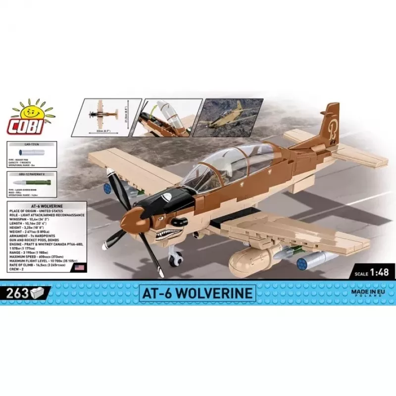 COBI KLOCKI Blocks AT-6 Wolverine 263-delige Bouwset