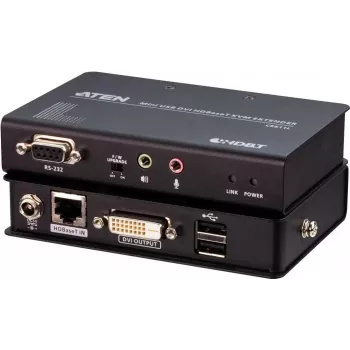 ATEN CE611 mini USB HDBaseT DVI KVM extender - zender & ontvanger - tot 100 m