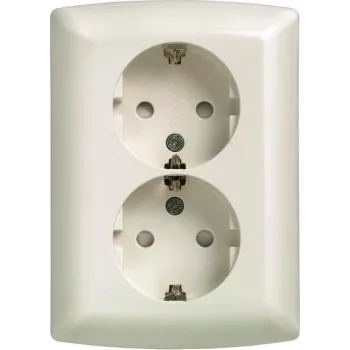 Siemens Schuko dubbele wandcontactdoos 10/16A 250V 5UB2211 - stroomvoorziening accessoire