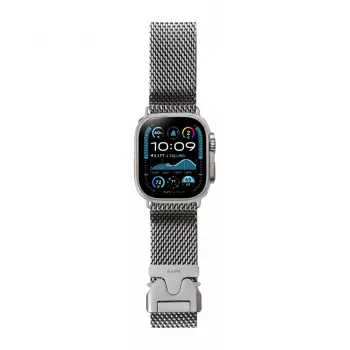 LAUT SATURN LOOP titanium geweven mesh-armband voor Apple Watch