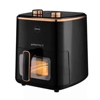 ELDOM FRITTA vetvrije friteuse 5,0 L instelbare temp. timer 1500 W enkel 5 L standalone heteluchtfriteuse zwart