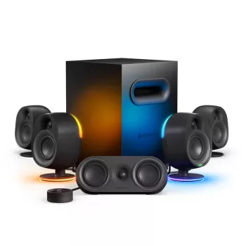 SteelSeries Arena 9 5.1-kanaals luidsprekersysteem met draadloze subwoofer, Bluetooth 5.0, RGB-verlichting, zwart