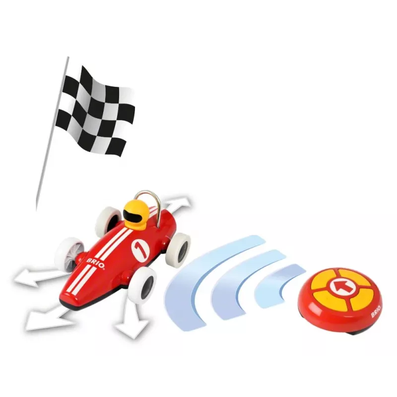 BRIO RC racewagen met afstandsbediening, rood/wit