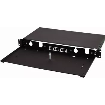 LogiLink FB0001B 19 inch 1U uitschuifbare glasvezellasmof, lege behuizing, zwart