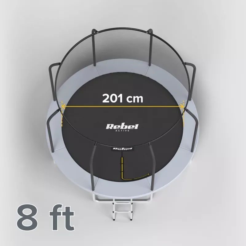 REBEL Active Trampoline PRO 8ft/244cm met veiligheidsnet en ladder