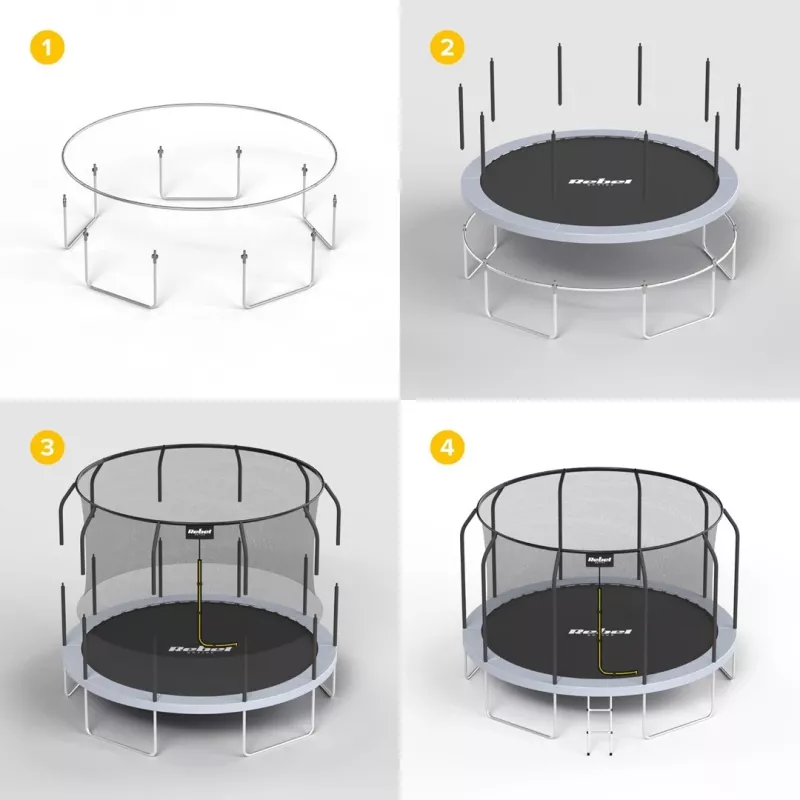 REBEL Active Trampoline PRO 8ft/244cm met veiligheidsnet en ladder