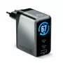 EVERACTIVE SC-670Q GaN 67W USB-C oplader met 2x USB-C en 1x USB-A, Quick Charge 4+, PD 3.0, zwart