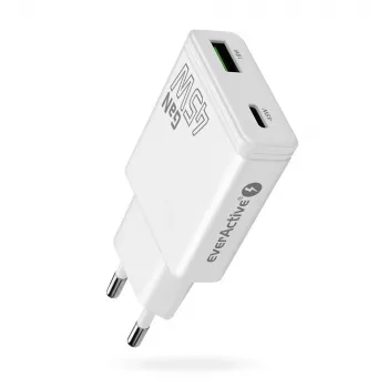 EVERACTIVE GaN QC3.0 45W USB-C wandoplader SC-460Q wit