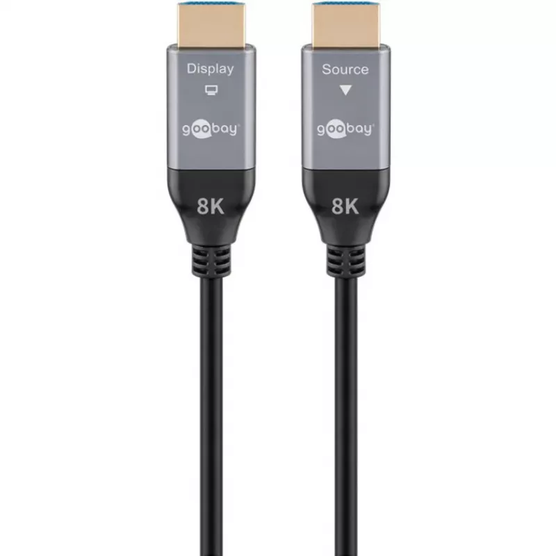 Goobay 76274 actieve optische HDMI-kabel (AOC) 8K/60Hz 48 Gbit/s 10m zwart/grijs