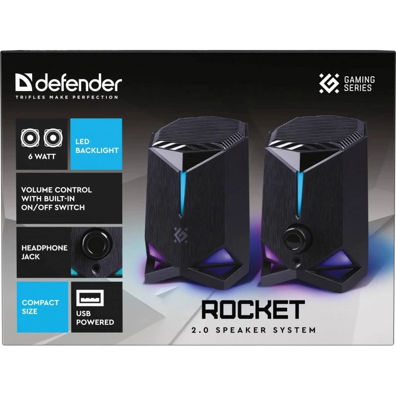 Defender Rocket 2.0 pc-luidsprekers 6W LED zwart