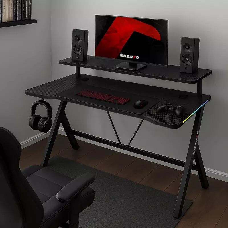 HUZARO Hero 1.9 RGB zwart gaming bureau