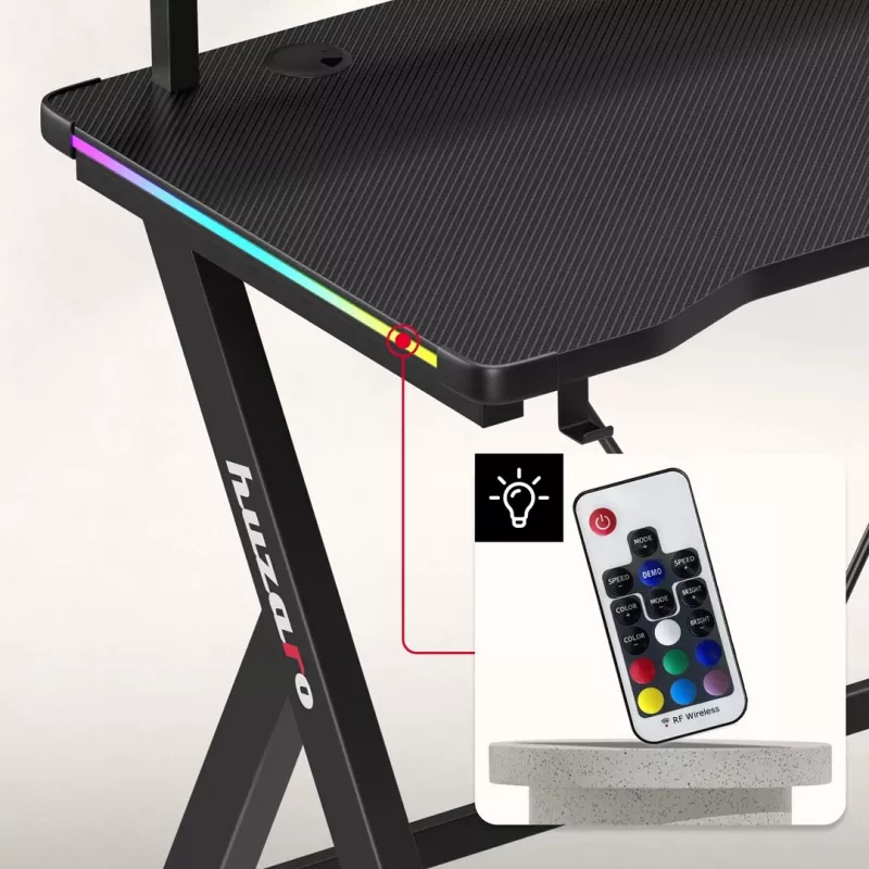 HUZARO Hero 1.9 RGB zwart gaming bureau