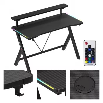 HUZARO Hero 1.9 RGB zwart gaming bureau