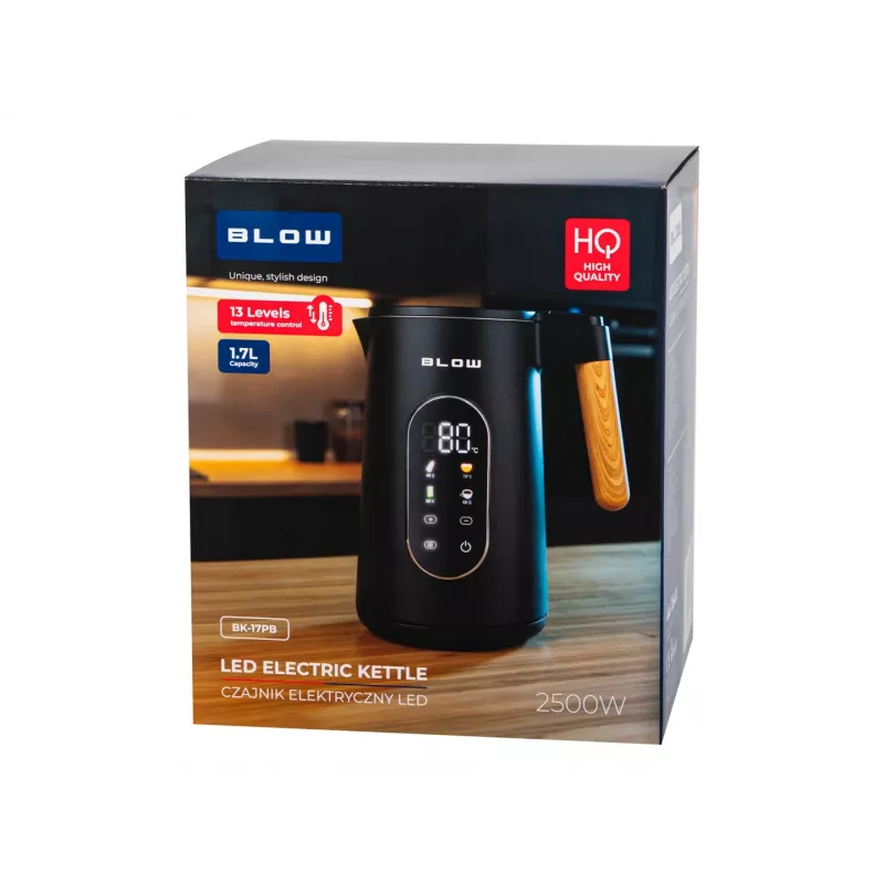 BLOW zwarte waterkoker met display BK-17PB 2500W