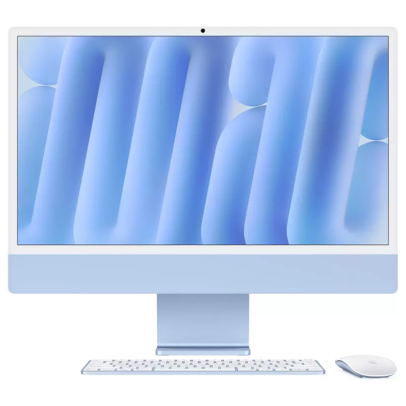 Apple iMac Z1K5 59,62 cm (23,5 inch) standaardglas M4 10-core CPU/10-core GPU/16-core Neural Engine 32GB RAM 1TB SSD Gigabit Ethernet Magic Mouse numeriek toetsenblok TID DE blauw