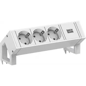Bachmann DESK2 witte stekkerdoos 3x Schuko CEE 7/3 2m kabel 902.3205