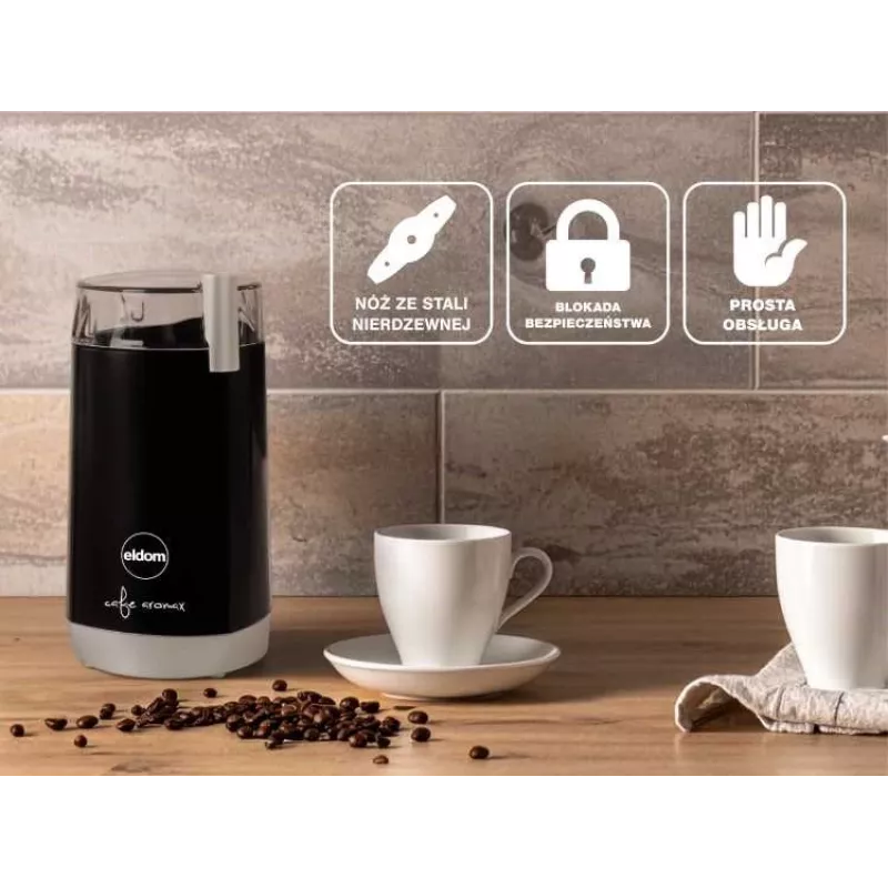ELDOM MK40 koffiemolen zwart 150W messenmolen