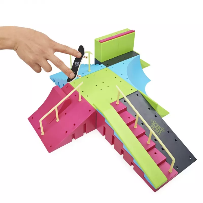 SPINMASTER Tech Deck Ramp X-Connect Neon Mega Park met fingerboard