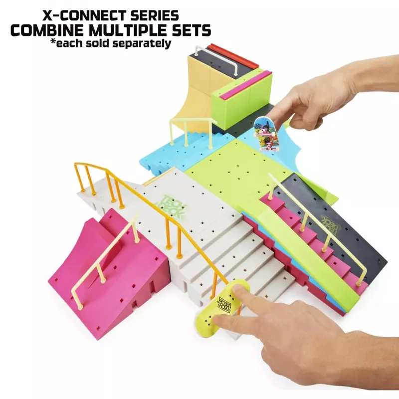SPINMASTER Tech Deck Ramp X-Connect Neon Mega Park met fingerboard