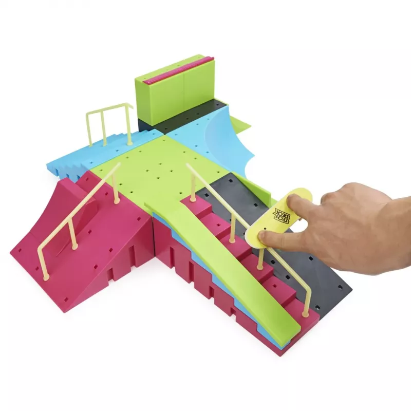 SPINMASTER Tech Deck Ramp X-Connect Neon Mega Park met fingerboard