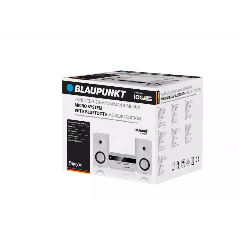 Blaupunkt MS30.2BT Edition microsysteem met Bluetooth, cd, USB, HDMI ARC, FM-radio, 2x25W RMS, zwart