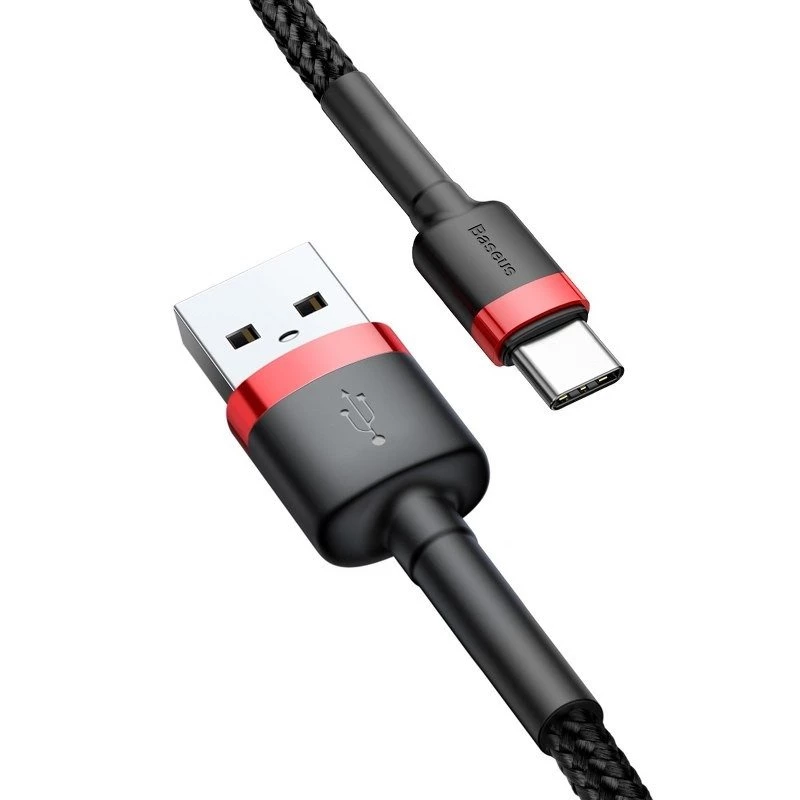 Baseus Cafule USB-A naar USB-C kabel 0,5m 3A rood/zwart