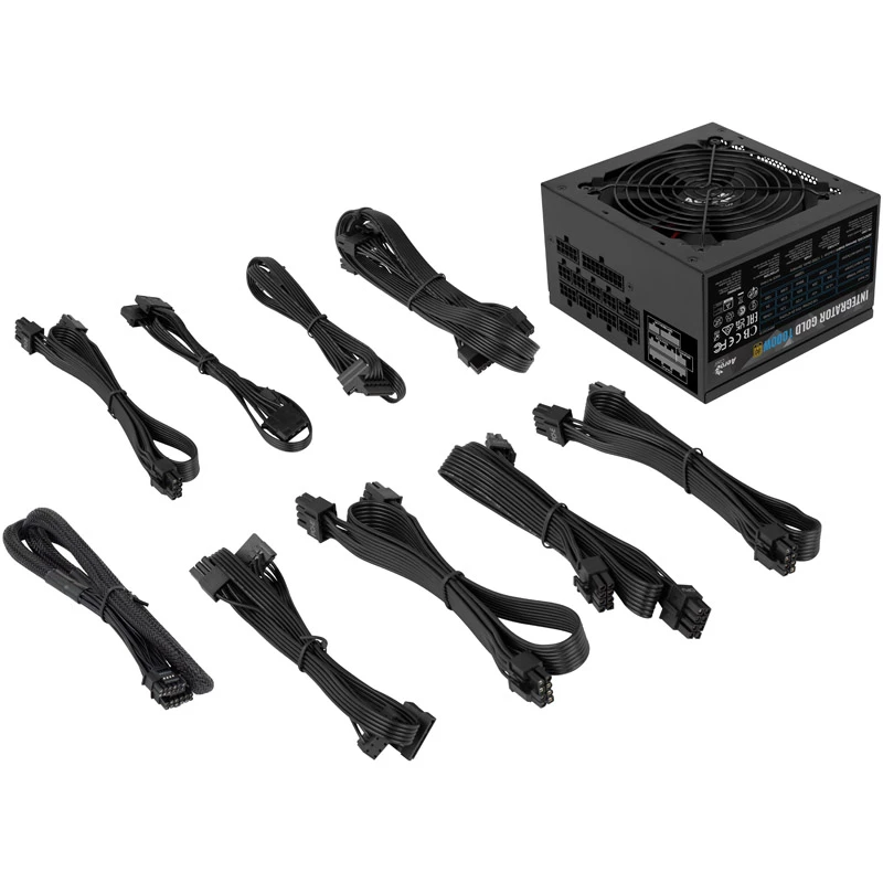 Aerocool Integrator Gold 1000W voeding ATX zwart