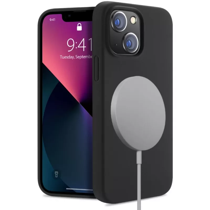 NEVOX StyleShell Shock Case voor iPhone 16, zwart, MagSafe-compatibel